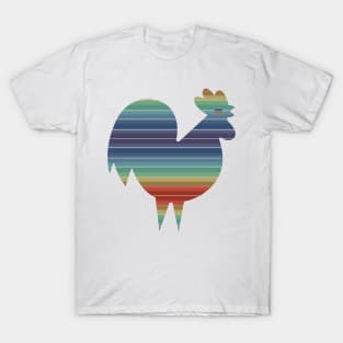 80's Retro Rooster In 80's Colors T-Shirt